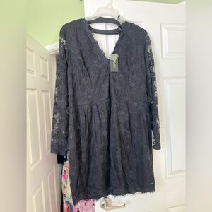 Black lace city chic plus size romper bnwt